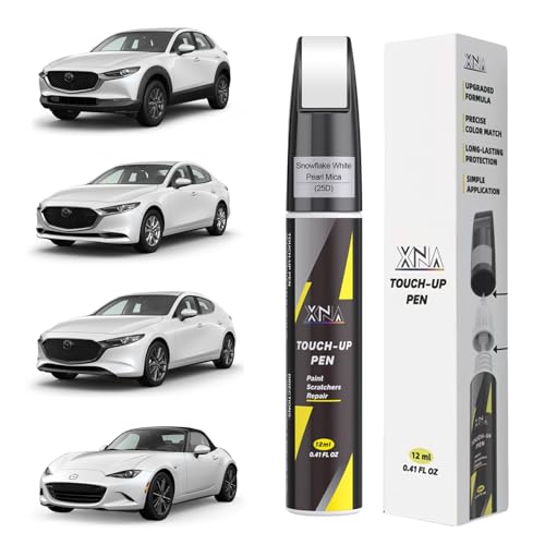 XNA Snowflake White Pearl Mica(25D) for Mazda Touch Up Paint - color: Snowflake White Pearl Mica(25D) for 2018-2022 CX-5/2020-2026 CX-30/2006, 2014-2026 MAZDA3/2018-2025 MX-5 Miata/2006, 2014-2021 MAZDA6/2018-2021 CX-3/2016-2023 CX-9/2017 MAZDA5/2006 RX-8