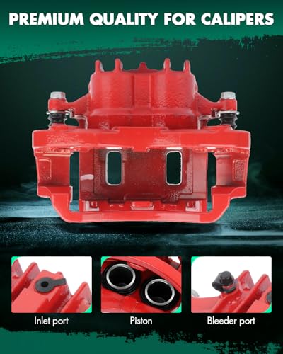 SCITOO Rear Left+Right Brake Calipers with Bracket 18-B4752 18-B4753 - size: Rear[18-B4753 & 18-B4752]Red