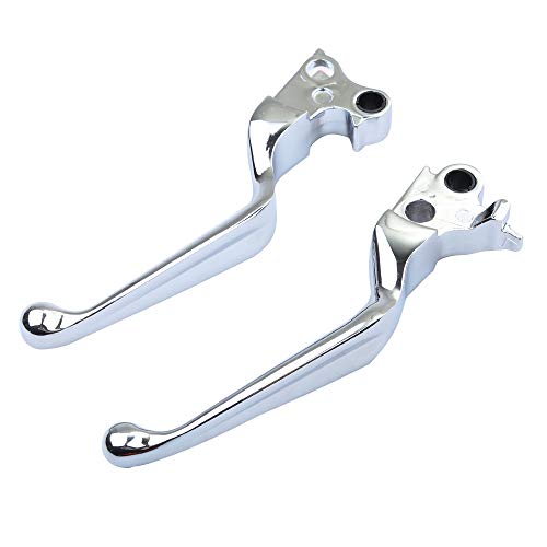 Chrome Hand Levers Brake Lever + Clutch Lever Replacement for Harley Hand Controls 1996-2006
