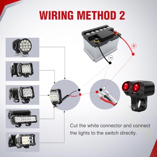 Nilight Motorcycle Handlebar Switch 12V Dual Push Button 22mm Waterproof - color: Motorcycle Handlebar Switch-Dual Control