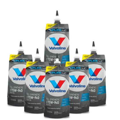75W-140 Full Synthetic Gear Oil – 6 Quarts (5,676 ml / 192 fl oz) – Heavy-Duty Axle & Differential Fluid – Hypoid & Limited-Slip Safe – Extreme Pressure & Heat Protection – Shop Pack