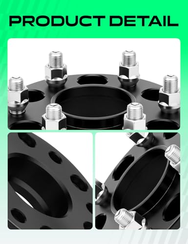 YHTAUTO 6x5.5 Hub Centric Wheel Spacers 1.25 Inch for Chevy, GMC, Cadillac - color: Black, size: 1.25 Inch(2PCS)