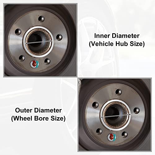 X AUTOHAUX 4pcs OD 70.1mm to ID 57.1mm Aluminum Alloy Car Hub Centric Rings Wheel Bore Center Spacer - size: 57.1mm