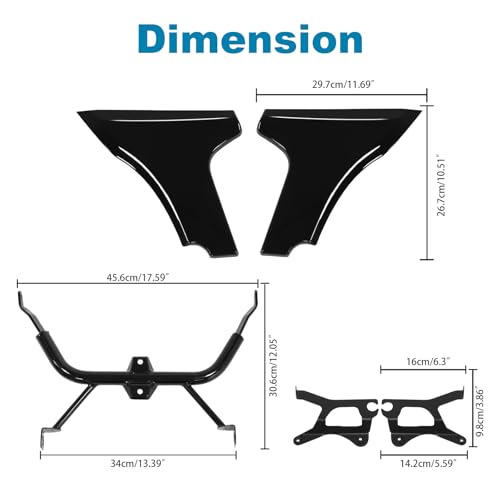 Side Fairing Panel Bracket Kit for Harley CVO Road Glide ST - color: Black