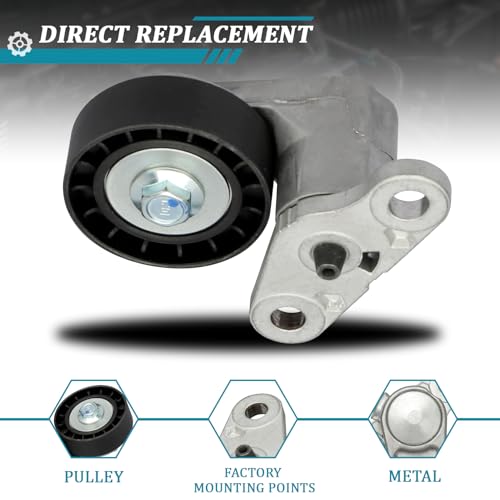 IRONTEK 12580196 Belt Tensioner Kit fit for Buick 2004-2007 Rainier, for Cadillac 2002-2006 Escalade, for Chevrolet 2002-2006 Avalanche 1500, for GMC 2003-2008 Savana 1500#38159 - size: 12580196