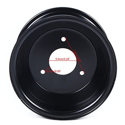 CNCEST 7" ATV Wheel Rim 3 Lug For 125CC 16x8-7 Tire ATV Quad Go Kart Taotao Coolster, 3 Holes 3.1" Hole Distance Tire Rim Parts Wheel Rim Tire, Black