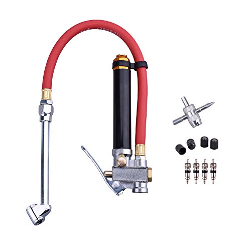 Bayonet-Style Tire Inflator with Pressure Gauge, 20-120 PSI, 1/4’’ NPT Inlet - size: 1/4'' NPT inlet