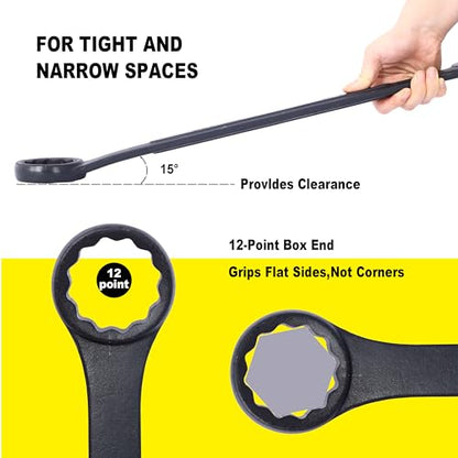 Jumbo Combination Wrench Set, 11-Piece Metric (34-50mm), Black Oxide, Pouch - Complete Metric Set, Master Mechanic Choice, European & Asian Full Coverage - color: 11-piece Metric (34-50mm), Black Oxide