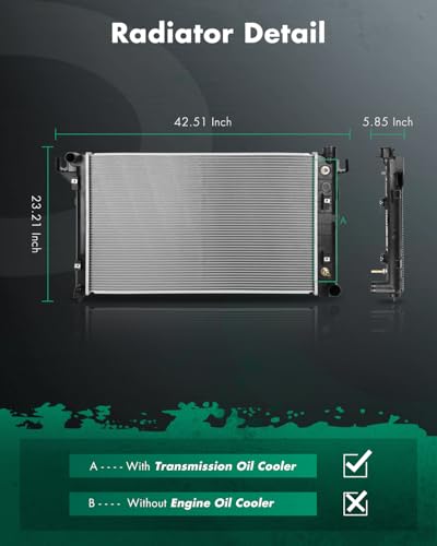 SCITOO Radiator compatible with Dodge Ram 1500 Ram 2500 Ram 3500 1994-2001 - size: 1552