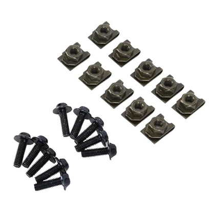 M5 Motorcycle Fairing Kit 5x16mm Aluminum Fairing Bolts with Speed Clip Nut Fastener Set Universal Body Panel Mounting Screws for Motorcycle Scooter Replacement Hardware
