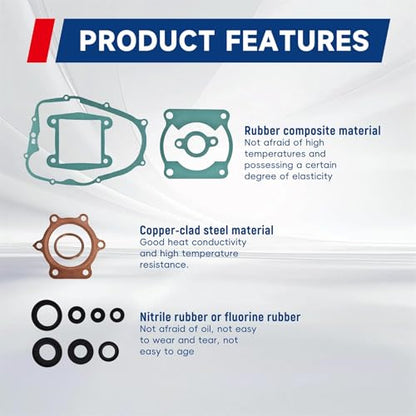 waltyotur Complete Engine Gasket Kit Set with Oil Seals Replacement for 1988-2006 Yamaha Blaster 200 YFS200