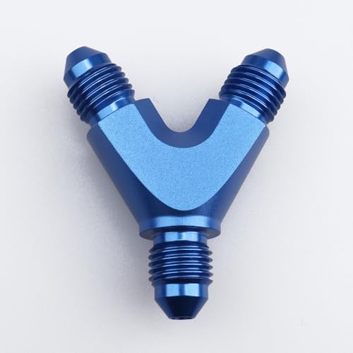 AC PERFORMANCE Y Block Splitter Fuel Fitting Male -3 AN In Male -3 AN Out, Aluminum Blue - color: Blue, size: 3 x 3AN