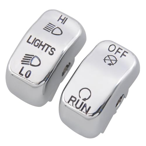 Handle Bar Switch Button Cover Cap Kit Fit for 1996-2017 Harley VRSC Sportster Dyna Softail Road King,6pcs (Chrome) - color: Chrome