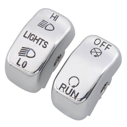 Handle Bar Switch Button Cover Cap Kit Fit for 1996-2017 Harley VRSC Sportster Dyna Softail Road King,6pcs (Chrome) - color: Chrome