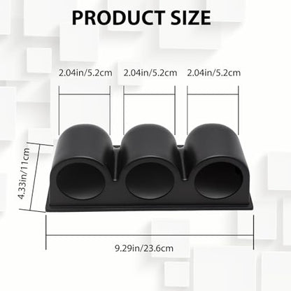 Universal Black 2" 52mm Triple 3 Hole Pillar Gauge Pod Holder, Automotive Housing Pods, ABS Plastic Auto Dash Mount Bracket, Dashboard Meter Cup Holder for Cars, Trucks (Triple Hole) - color: Triple Hole