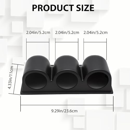 Universal Black 2" 52mm Triple 3 Hole Pillar Gauge Pod Holder, Automotive Housing Pods, ABS Plastic Auto Dash Mount Bracket, Dashboard Meter Cup Holder for Cars, Trucks (Triple Hole) - color: Triple Hole