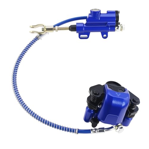 PRO BAT Rear Brake Master Cylinder Caliper With Brake Pad Assembly - color: Blue