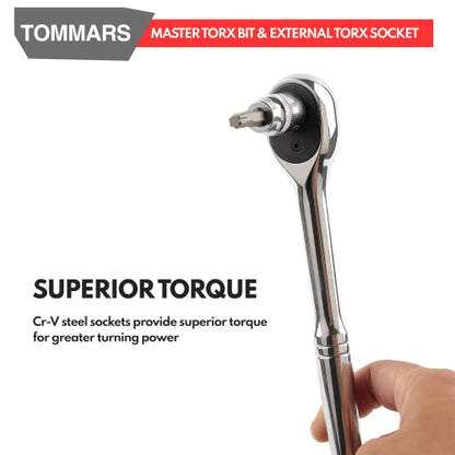 TOMMARS 60-Pc Master Torx Bit Socket & External Socket Set - style: Torx Bit Socket and External Torx Socket Set