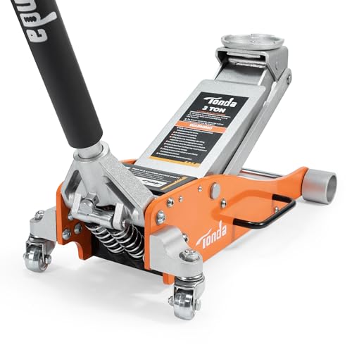 TONDA 3 Ton Low Profile Floor Jack, Aluminum Steel Hydraulic Car Jack - color: 3T Orange