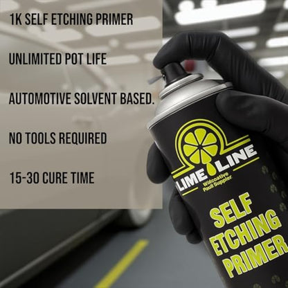 LiME LiNE Self Etching Primer – Professional Automotive Aerosol Primer for Bare Metal – Acid Etch Anti-Rust Formula – Fast-Drying, High Adhesion Spray Can (Pack of 6) - color: Pack of 6