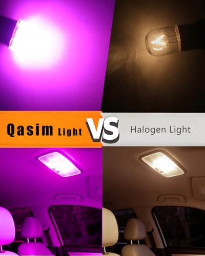 Qasim 1893 LED Bulb BA9S 1895 53 57 12V Pink Car Light 10-Pack - color: Pink