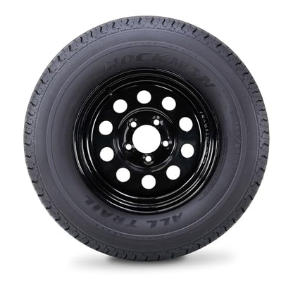 ROCKMAN Trailer Tire Wheel ST185/80R13 8-Ply D 99M 5X4.5" Black Mod Rim,Pk2 - size: ST185/80R13 8PR /5x4.5