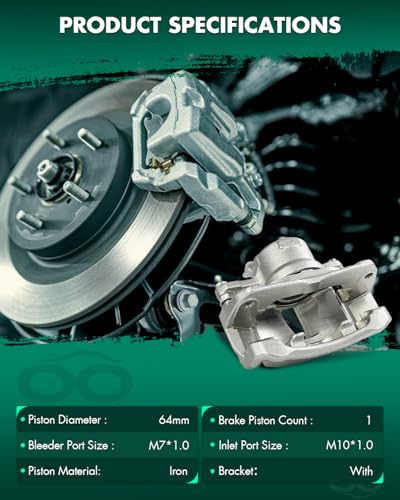 SCITOO 19B2702 Front Left Driver Disc Brake Caliper Assembly w/Bracket - size: Front Driver[19B2702]