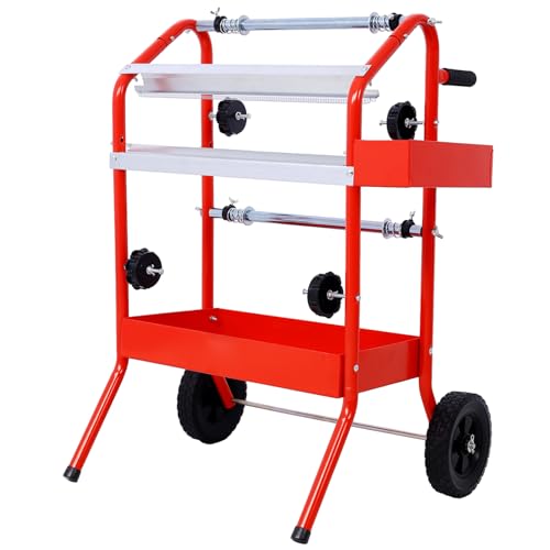 18” Multi-Roll Masking Paper Dispenser with Storage Tray - color: Red