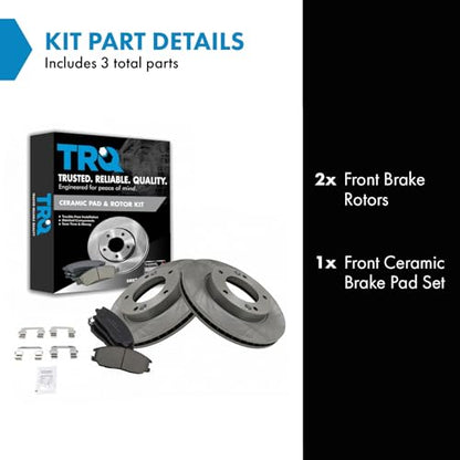 TRQ Front Brake Pad and Rotor Set Ceramic - style: BKA10471