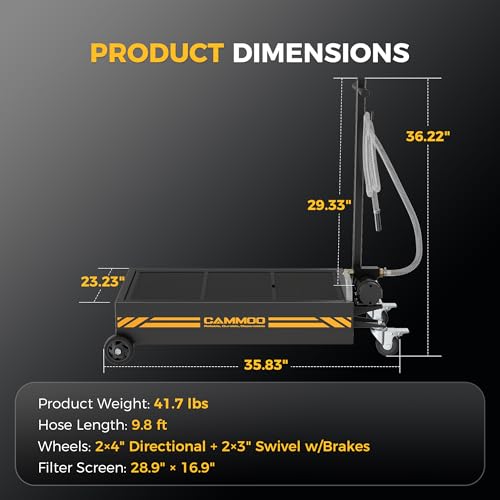 CAMMOO 15 Gal Electric Oil Drain Pan with Pump, Black - color: Black