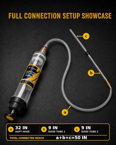 11-Piece 500cc Car Fluid & Oil Extractor Pump Kit