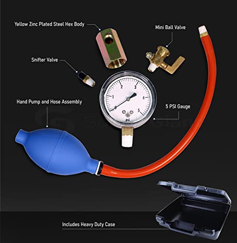 SUPPLYGIANT 74273 0-5 PSI Complete Low Pressure Gas Test Kit w/Bulb, Hose, Hand Pump, Valves & Case