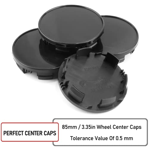 85mm(3.35in)/78mm(3.07in) Black Car Wheel Center Hub Caps Set of 4 for Titan(2004-2012) Armada(2004-2012) #40342-7S500 - color: Black