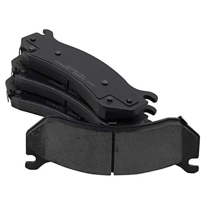 TRQ Front and Rear Brake Pad Set Ceramic Hardware - color: Ceramic, size: BFA12934
