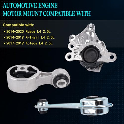 Motor Mount Kit for 2014-2020 Rogue 2.5L L4 - size: A4376 A4366 A4364