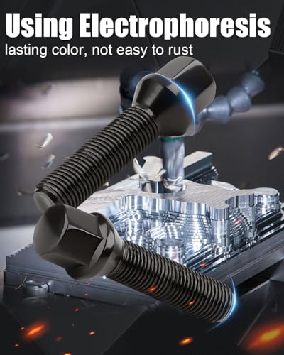GAsupply 14x1.5 40mm Shank Lug Bolts, 17mm Hex, 20pcs Black Conical Seat - color: Black, size: 40mm Shank Acron Seat