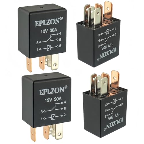 5 Pin 12V 30A SPDT Relay High Performance Multi-Purpose Waterproof Stable Relay for Auto Universal Replacement Accessories(Pack of 4pcs) - size: 5 PIN 4PCS