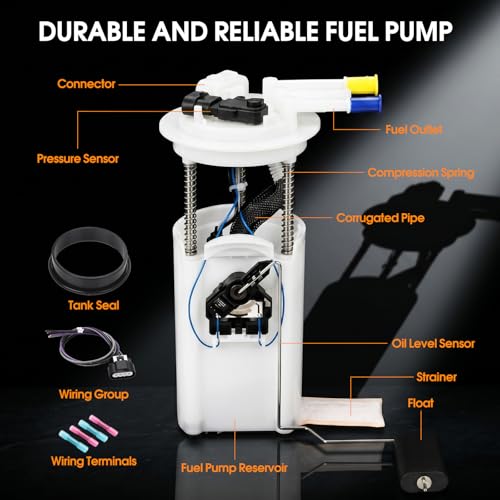 Electric Fuel Pump Module Assembly Fit for Chevrolet Tahoe & GMC Yukon(2000-2003) Cadillac Escalade(2002-2003), V8 4.8L 5.3L 6.0L, Replace, E3508M, FG0351, SP6170M, With Sending Unit Pressure Sensor