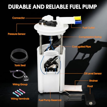 Electric Fuel Pump Module Assembly Fit for Chevrolet Tahoe & GMC Yukon(2000-2003) Cadillac Escalade(2002-2003), V8 4.8L 5.3L 6.0L, Replace, E3508M, FG0351, SP6170M, With Sending Unit Pressure Sensor