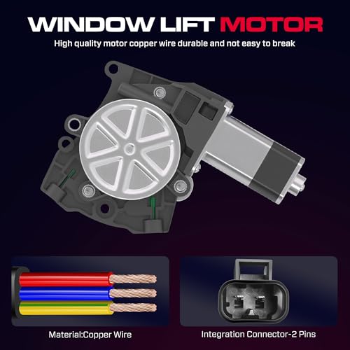 Front Driver Side Power Window Regulator with Motor (2 Pins) Fit for 2004-2007 Buick Rainier, 2002-2009 Chevrolet Trailblazer, GMC Envoy, Isuzu Saab Oldsmobile Bravada, 741-690 - size: Front Driver (LH)