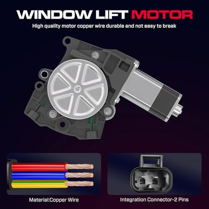 Front Driver Side Power Window Regulator with Motor (2 Pins) Fit for 2004-2007 Buick Rainier, 2002-2009 Chevrolet Trailblazer, GMC Envoy, Isuzu Saab Oldsmobile Bravada, 741-690 - size: Front Driver (LH)