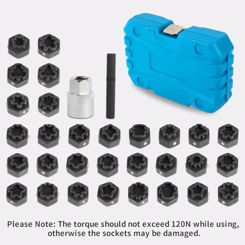 32 PCS Wheel Lock Removal Kit Compatible with Mercedes Benz, Wheel Lock Key Set for Removing & Locking - style: 32pcs for Benz