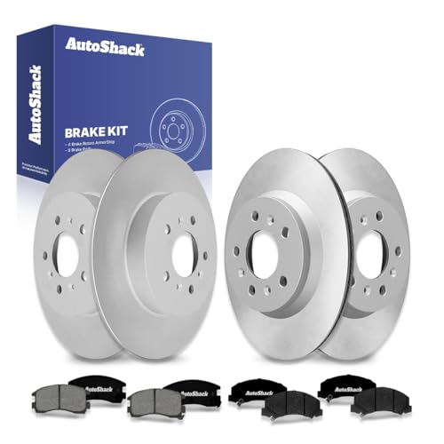 AutoShack Front & Rear Coated Rotors & Premium Pads for Chevy Impala 2010 - style: ArmorStop & Premium Pad