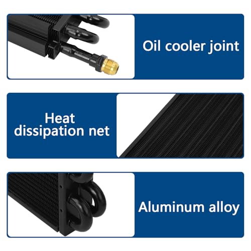 16 Pass Universal Transmission Oil Cooler Kit - color: black