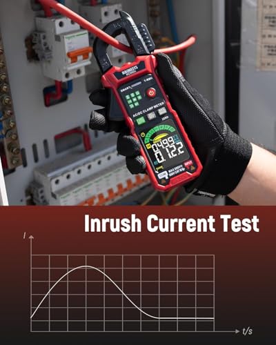 KAIWEETS Smart Digital Clamp Meter, 2026 Intelligent Auto Ranging Multimeter 600A TRMS 6000 Counts, NCV, Inrush, Auto Measure AC DC Voltage/Current Continuity Temperature Resistance Capacitance Diode