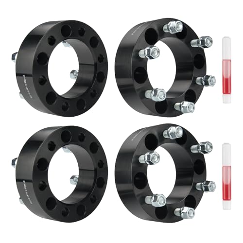 PHILTOP 6x5.5 Lug-Centric Wheel Spacers 2 inch for GMC Sierra 1500 - color: Black, size: 6x5.5" -108mm -M14x1.5 -2" thick