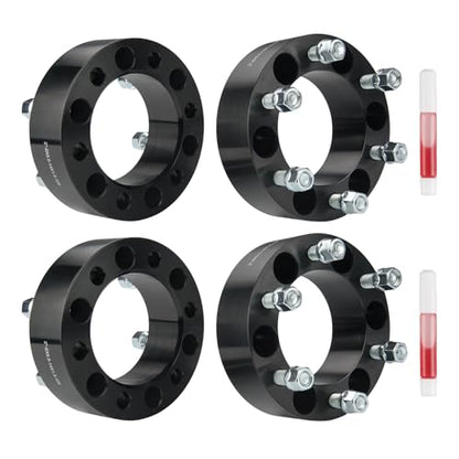 PHILTOP 6x5.5 Lug-Centric Wheel Spacers 2 inch for GMC Sierra 1500 - color: Black, size: 6x5.5" -108mm -M14x1.5 -2" thick