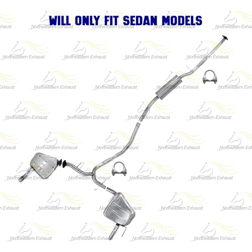 Exhaust Resonator Y-Pipe w/Pair of Mufflers Kit Compatible with Honda Civic 2016-2021 1.5L | Stainless Steel | Northeastern Exhaust | Includes Clamps, Gasket and Bolt-Kit | Direct-Fit Replacement