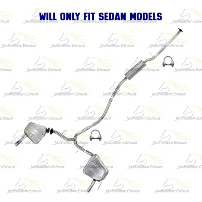 Exhaust Resonator Y-Pipe w/Pair of Mufflers Kit Compatible with Honda Civic 2016-2021 1.5L | Stainless Steel | Northeastern Exhaust | Includes Clamps, Gasket and Bolt-Kit | Direct-Fit Replacement