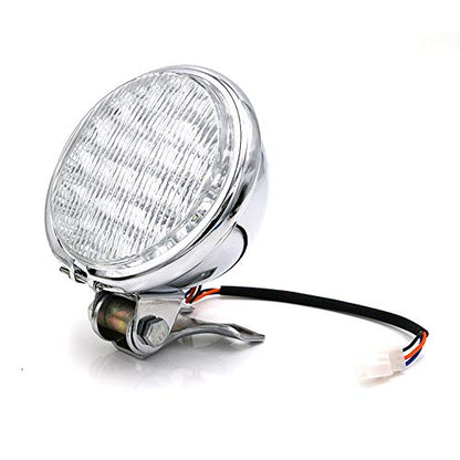 0014 5'' 12v LED Metal Motorcycle High/Low Beam Bulb Headight for Chopper Bobber Cruiser Chrome - color: chrome